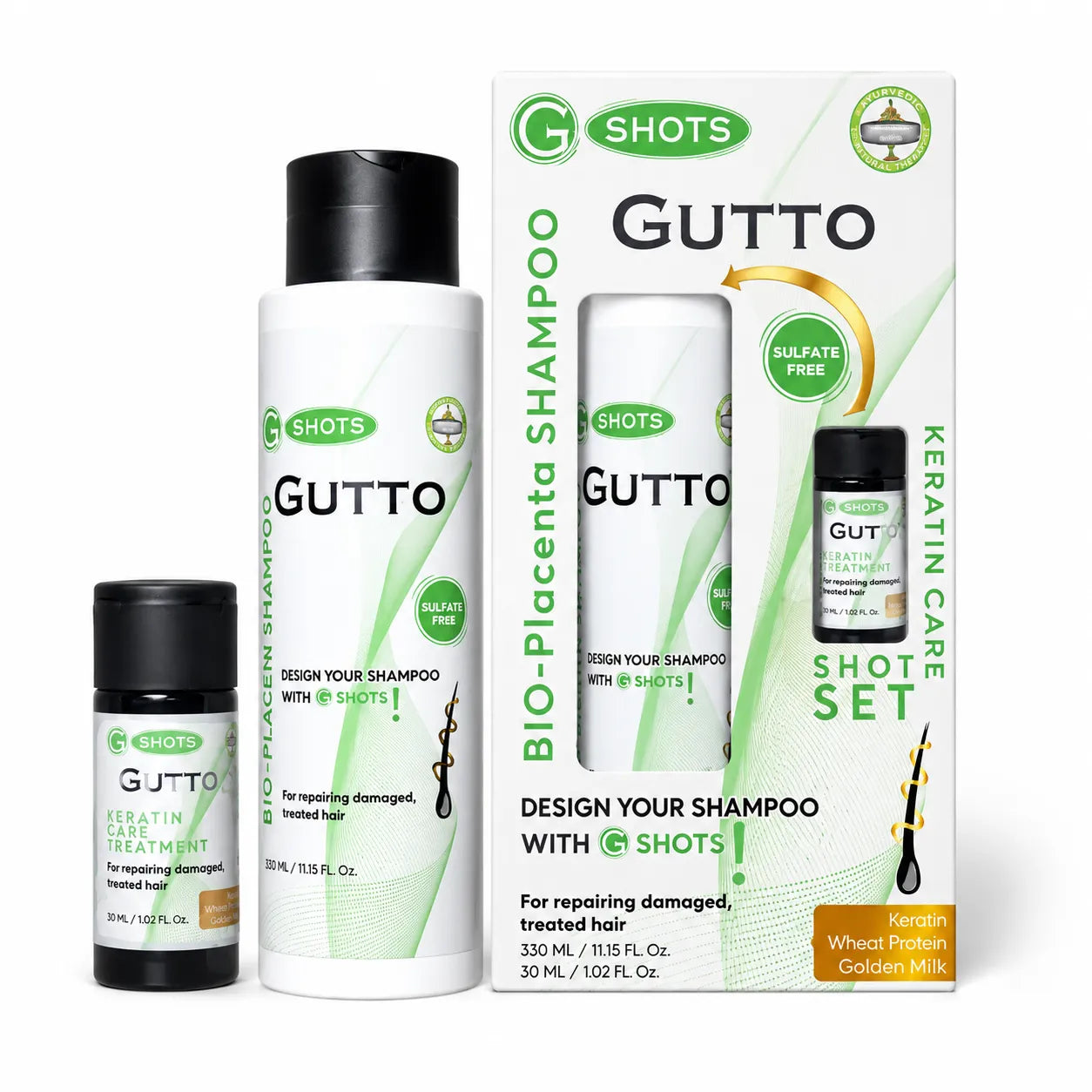 Gutto Keratin Care Shot Set/Shampoo 330ml & Shot 30ml