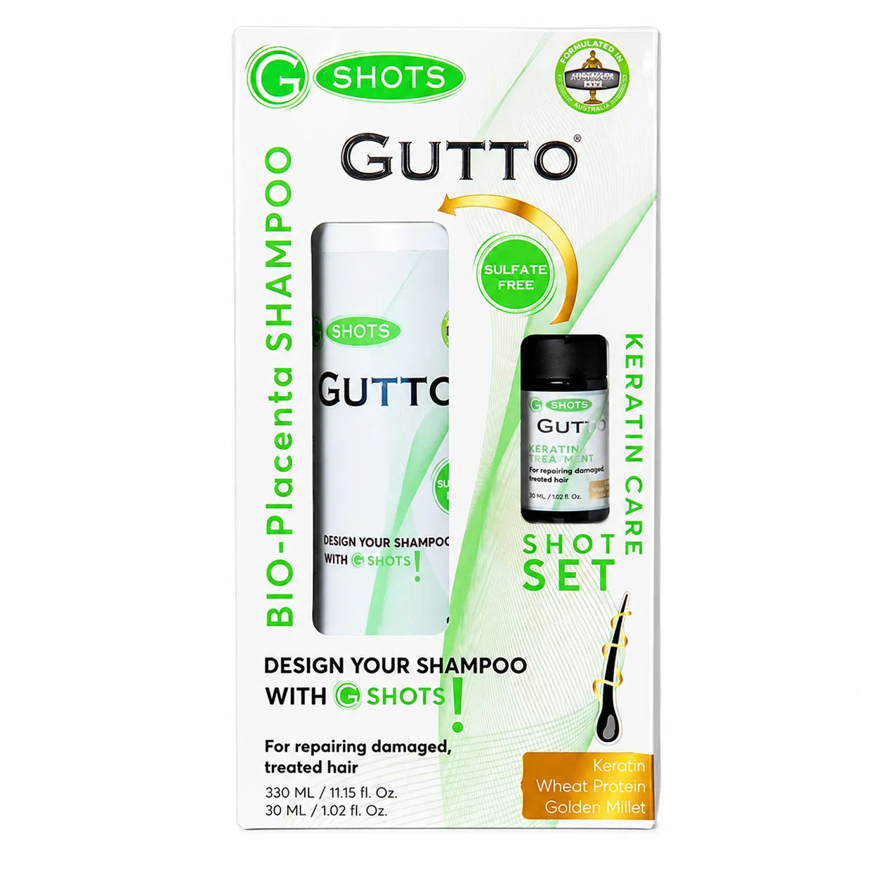Gutto Keratin Care Shot Set/Shampoo 330ml & Shot 30ml
